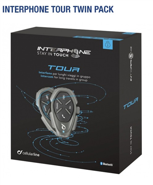 Interphone tour bluetooth communication twin pack